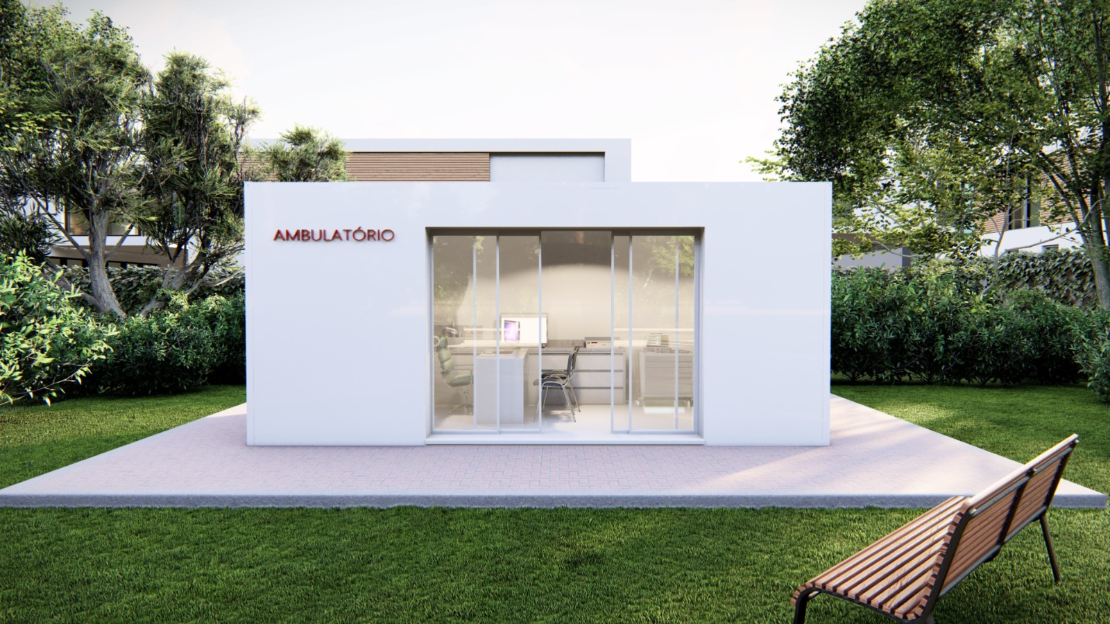 Ambulatório — aplicação Saúde do sistema construtivo industrializado FlexCubic