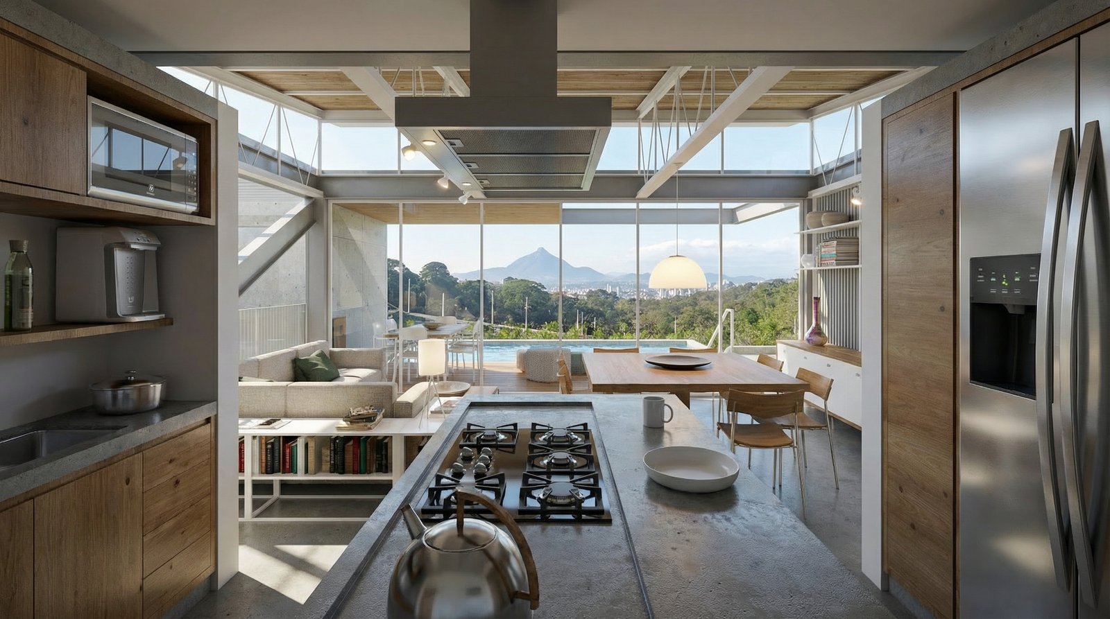 Casa Vista — sala e cozinha integradas 1